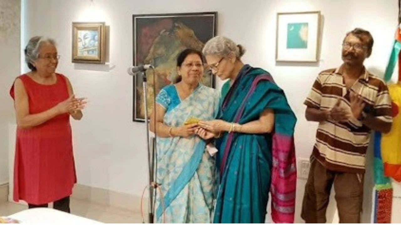 Old age home residents participating in a cultural program, singing together and enjoying social activities.