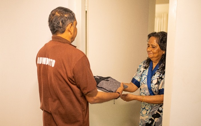 laundry service at Aumorto senior living in Kolkata to make life of the residents easy and hassle free